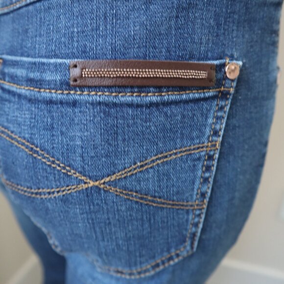 Brunello Cucinelli Blue Jeans Monili Stretch Skinny Denim 25.5"x27" Size 2 - Picture 6 of 9